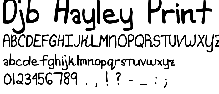 DJB HAYLEY print font